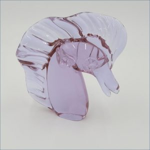 Murano Glass Lilac Horsehead Sculpture